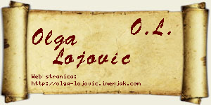 Olga Lojović vizit kartica